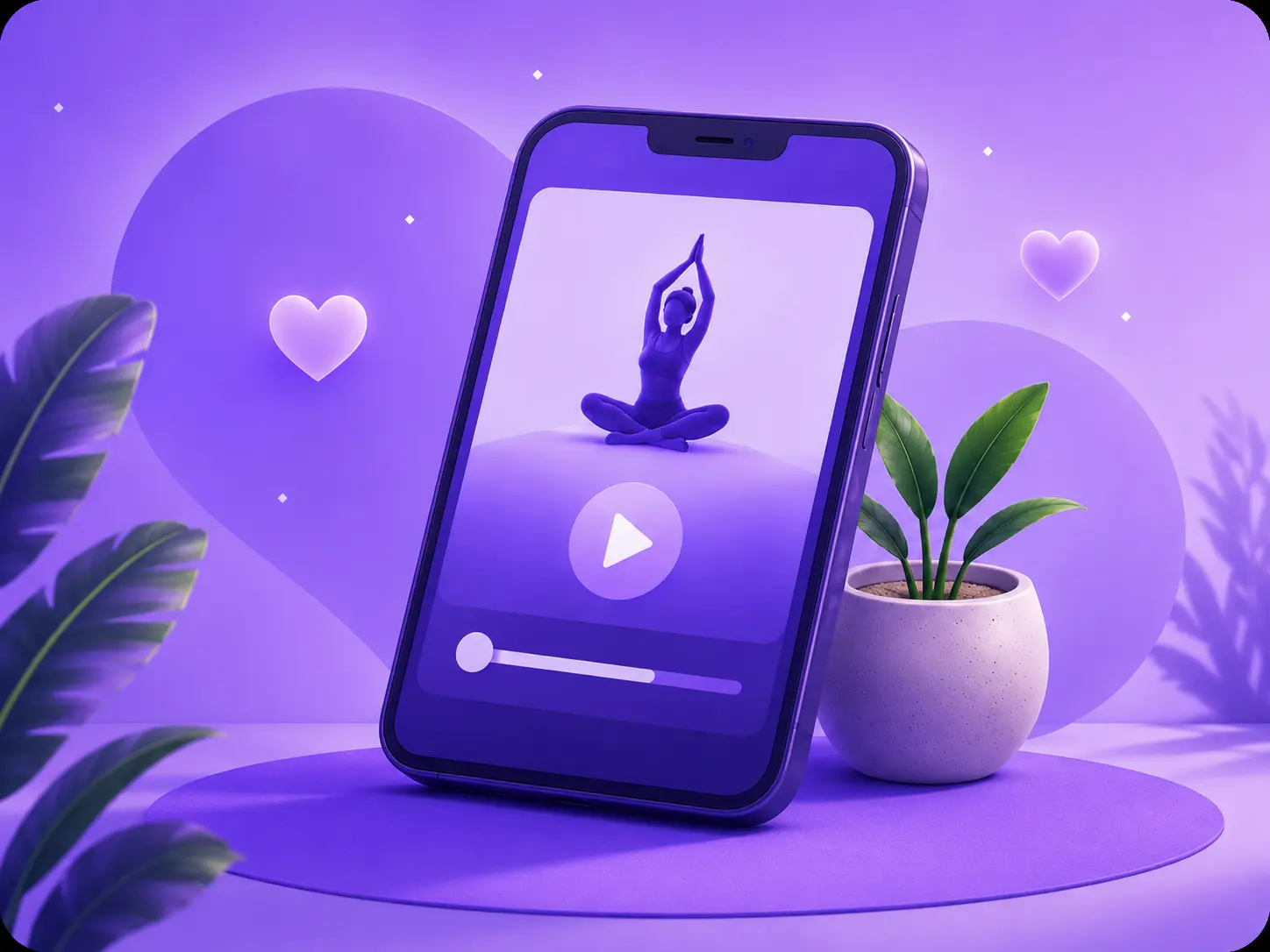 Meditation practice in a calm yoga setting